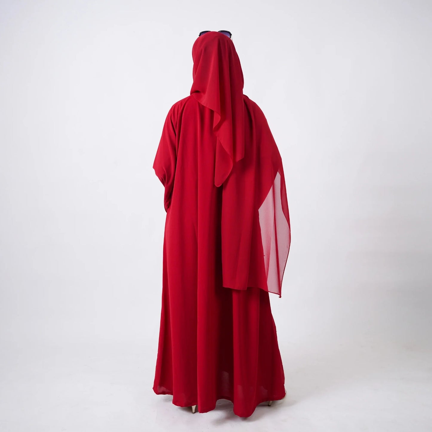 Crimson Red Abaya With Pearl embellishment [ جُمان ]