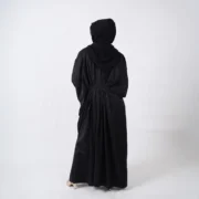 Sahar-un-Najm Black Self-Printed Kaftan with Silver Motifs - Image 4
