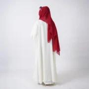 Siraya Off-White Crepe Abaya with Tie Sleeves - Image 4